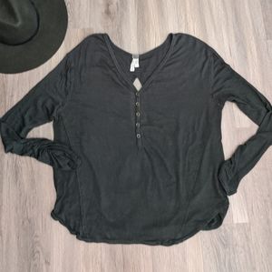 We The Free Forest Green Cross Back Long Sleeve M